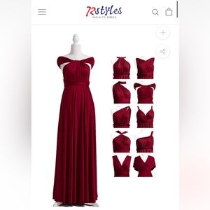 72 Styles Burgundy Wine Infinity Dress
